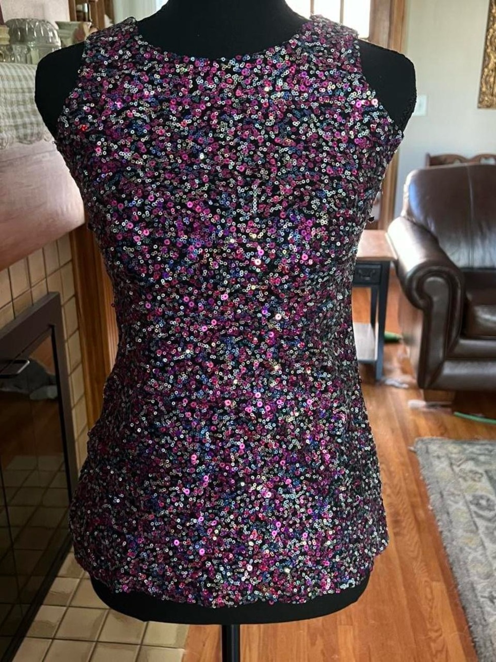 Rare Editions black sequin y2k tank top